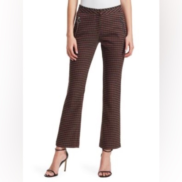 NWT Tanya Taylor Houndstooth Ryan Pants Pink sz 10
